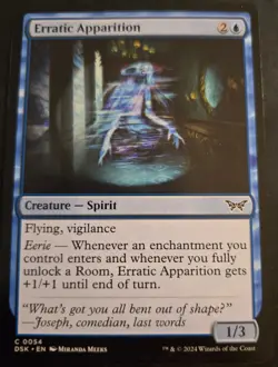 Magic the Gathering TCG Erratic Apparition #54 Duskmourn: House of Horror Common - Image 1