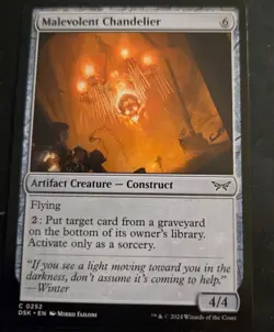Magic:The Gathering Malevolent Chanelier #252 Duskmourn: House of Horror Common - Image 1