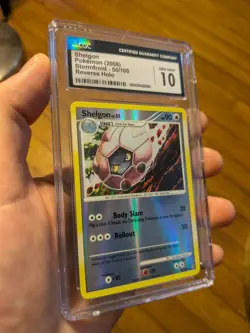 (POP 2) CGC 10 GEM MINT 2008 Pokemon Stormfront 50/100 Shelgon Reverse Holo - Image 1