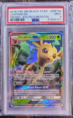 2018 Pokemon Celebration Tin LEAFEON GX SM146 Promo PSA 9 Mint - Image 1