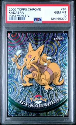 2000 TOPPS CHROME POKEMON T.V. #64 KADABRA PSA 10 - Image 1