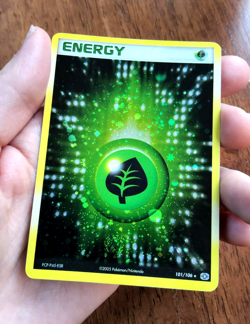 Pokemon TCG Grass Energy EX Emerald Holo rare 101/106 2005 DOUBLE SWIRL NM - Image 3