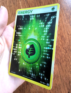 Pokemon TCG Grass Energy EX Emerald Holo rare 101/106 2005 DOUBLE SWIRL NM - Image 4