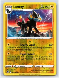 2022 Pokemon TCG - Brilliant Stars - Reverse Holo Rare - Luxray 051/172 - Image 1