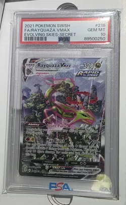 2021 POKEMON SWORD & SHIELD EVOLVING SKIES SECRET FULL ART RAYQUAZA VMAX PSA 10 - Image 4