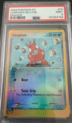 2003 Pokemon EX Dragon Corphish Reverse Holo 54/97 PSA 9 - Image 1