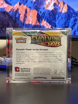 Pokemon TCG Sword & Shield Evolving Skies Booster Box Sealed With Acrylic Case - Image 2