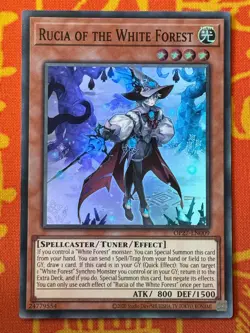 YUGIOH RUCIA OF THE WHITE FOREST SUPER RARE NEAR MINT OP27-EN009 - Image 1