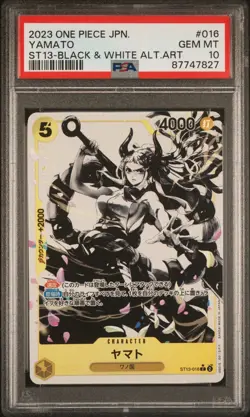PSA 10 One Piece Japanese Yamato ST13-016 Black & White Alternate Art - Image 1