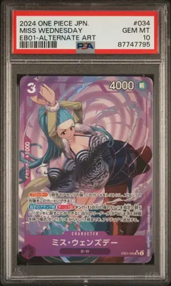 PSA 10 One Piece Japanese Miss Wednesday Alternate Art EB01-034 - Image 1