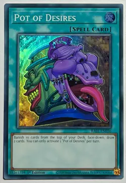 Pot Of Desires RA01-EN056 (NM) Super Rare 1st Edition YuGiOh Card - Image 1