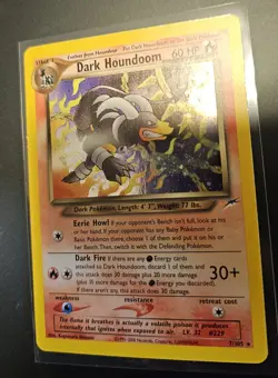 Pokemon TCG Dark Houndoom Neo Destiny Holo Card 7/105 Unlimited Rare - Image 3