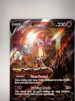 Pokemon Entei v Holo Ultra Rare TCG Card Crown Zenith Galarian Gallery GG36/GG70 - Image 2