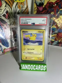 Pokemon Pikachu 2007 Pop Series 5 #12/17 Non-Holo Card PSA 9 Mint TCG - Image 1