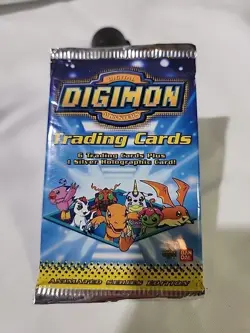 1999 Upper Deck Bandai Digimon Series 1 Trading Card Sealed Booster Pack x 1 - Image 1