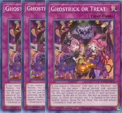 Yugioh - Ghostrick or Treat x 3 - 1st Edition NM - Plus Free Holographic Card - Image 1