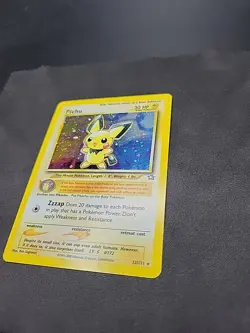 Pichu Pokemon TCG Neo Genesis Holo Rare Unlimited Card 12/111 ~LP/MP w/ Swirl - Image 3