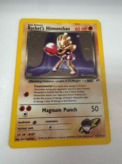 Rocket’s Hitmonchan Holo Rare 11/132 - Team Rocket Set (2000) - Pokemon Card LP - Image 1