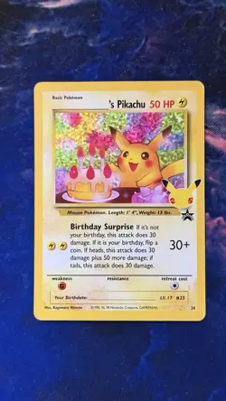 Pokemon ______'s Pikachu Promo Holo Wotc Promo 24/53 50HP Card - Image 1