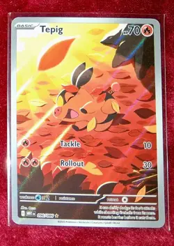 Tepig 096/086 WHITE FLARE Illustration Rare IR Scarlet & Violet era Pokemon Card - Image 1