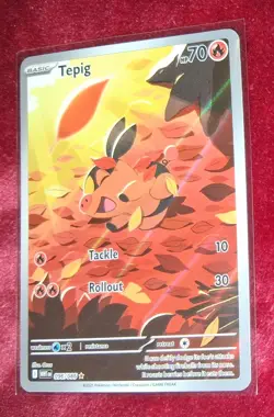 Tepig 096/086 WHITE FLARE Illustration Rare IR Scarlet & Violet era Pokemon Card - Image 2