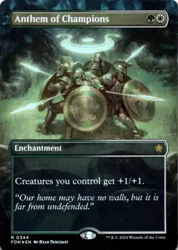 Anthem of Champions FOIL BORDERLESS Foundations Magic MTG NM - Image 1