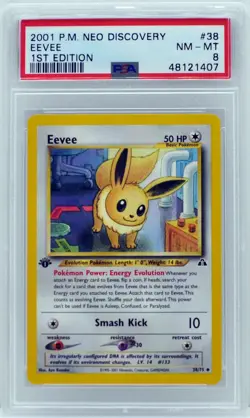 Pokemon 1st Edition Eevee 38/75 Neo Discovery PSA 8 NM/Mint - Image 3