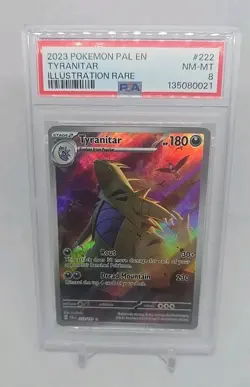 Pokemon 2023 Paldea Evolved Tyranitar Illustration 222/193 PSA 8 - Image 1