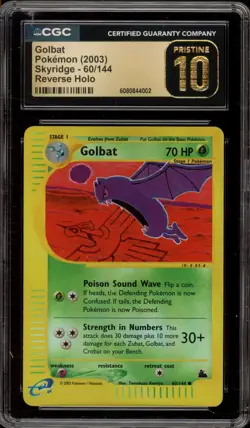 Pokemon Golbat Skyridge Reverse Holo #60 CGC 10 Pristine - Image 1