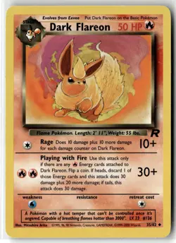 Dark Flareon ⭐ 35/82 Uncommon Team Rocket 2000 Pokemon LP - Image 1