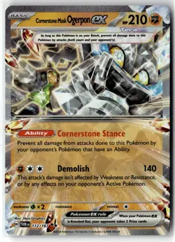 Cornerstone Mask Ogerpon ex ⭐ 112/167 Holo Twilight Masquerade Pokemon NM - Image 1