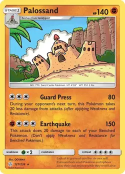 Pokemon TCG Pallosand Sun & Moon - Cosmic Eclipse 127/236 Regular Rare - Image 1