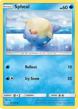 Pokemon TCG Spheal Sun & Moon - Cosmic Eclipse 49/236 Regular Common - Image 1