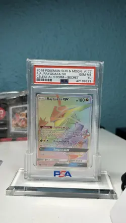 Pokemon TCG Rayquaza GX Celestial Storm Holo PSA 10 177a/168 - Image 1