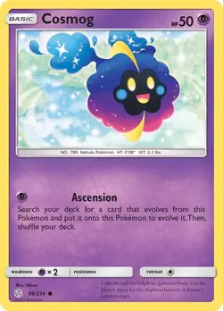 Pokemon TCG Cosmog Sun & Moon - Cosmic Eclipse 99/236 Regular Common - Image 1