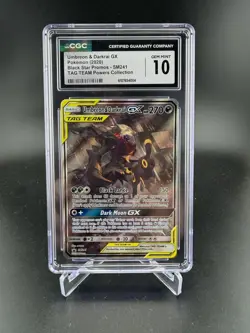 CGC GEM MINT 10 Pokemon TCG Umbreon & Darkrai GX SM241 Sm Black Star Promo Holo - Image 1
