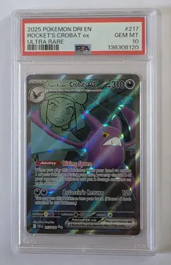 Team Rocket's Crobat EX PSA 10 Ultra Rare Destined Rivals #217 Pokemon - Image 3