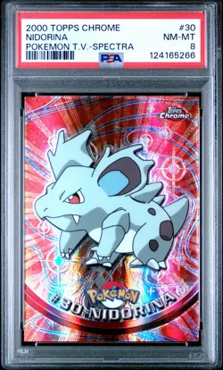 2000 TOPPS CHROME POKEMON T.V. SPECTRA #30 NIDORINA PSA 8 - Image 1