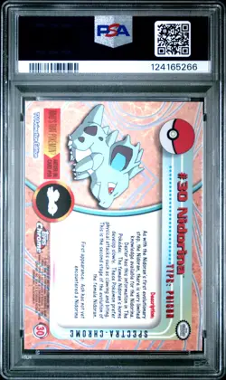 2000 TOPPS CHROME POKEMON T.V. SPECTRA #30 NIDORINA PSA 8 - Image 2