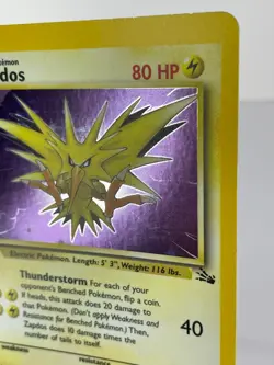 1st Edition Zapdos 15/62 - Fossil - Holo - Pokemon - NM - Image 3