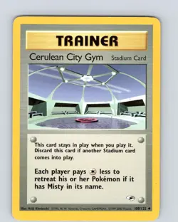 Pokemon Cerulean City Gym 108/132 Gym Heroes Unlimited Uncommon WOTC HP-MP - Image 1