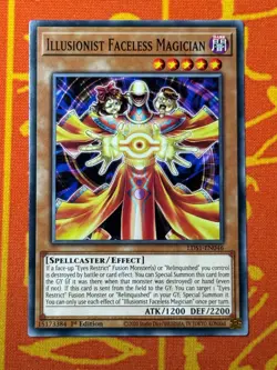YUGIOH ILLUSIONIST FACELESS MAGICIAN COMMON 1ST EDITION NM LDS1-EN046 - Image 1