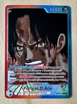 One Piece Portgas.D.Ace OP13-002 Alt Art Leader ENGLISH Carrying On His Will NM - Image 1