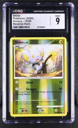 CGC 9 MINT Shinx 2009 Arceus 74/99 Reverse Holo Pokemon Card - Image 1