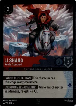 Li Shang 22/P2 Disney Lorcana TCG DE 7 DT Promo Holo Foil Trading Card TCG - Image 1