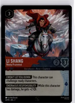 Li Shang 22/P2 Disney Lorcana TCG DE 7 DT Promo Holo Foil Trading Card TCG - Image 3