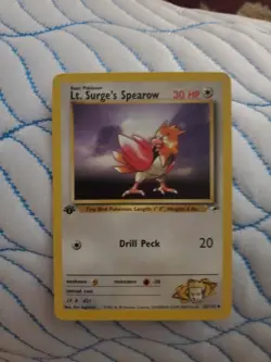 Pokemon Card Gym Heroes 1st Edition Lt. Surge's Spearow 52/132 WOTC NM - Image 2