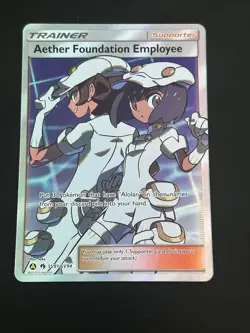 Aether Foundation Employee SV81/SV94 Hidden Fates Holo Full Art Pokemon Card - Image 1