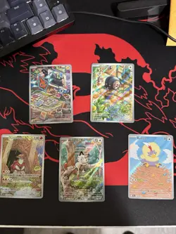 Pokemon Illustration Rare Card Lot Rotom, Lechonk Turtonator, Meowth, Rufflet - Image 1