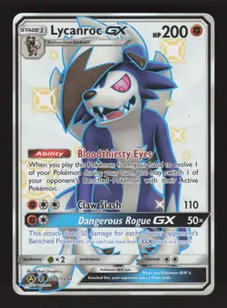 Lycanroc GX SV66/SV94 Hidden Fates Holo Full Art Pokemon Card - Image 1